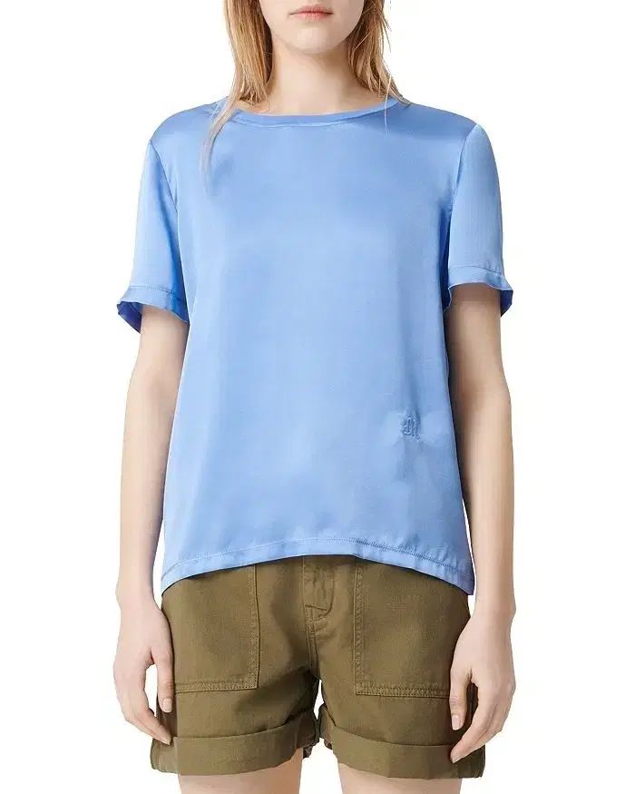 (新品) マージュ シルク コットン ブレンディッド ジーンブルー Tシャツ 2サイズ