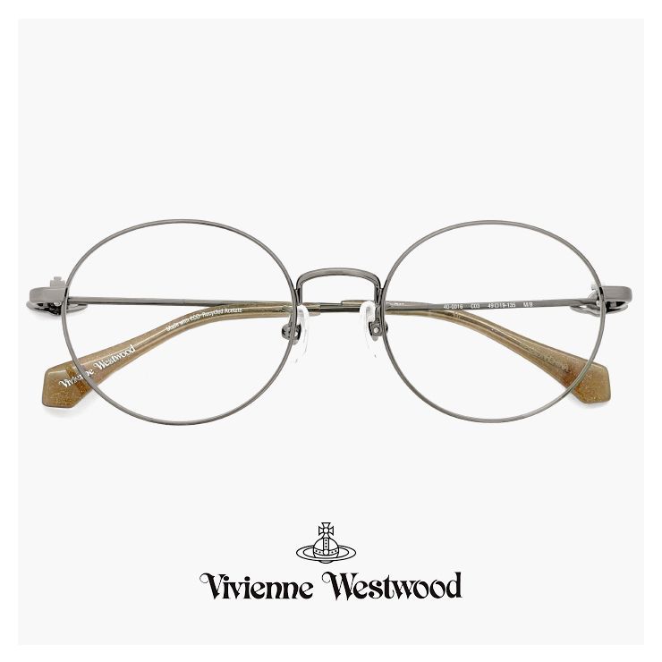 【新品】 ヴィヴィアン ウエストウッド メガネ レディース 40-0016 c03 49mm Vivienne Westwood 眼鏡 女性 40-0016-3 オーバル型 丸メガネ メタル フレーム オーブ