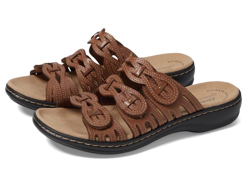 クラークス レディース シューズ サンダル Clarks Leisa Faye Tan Leather タン