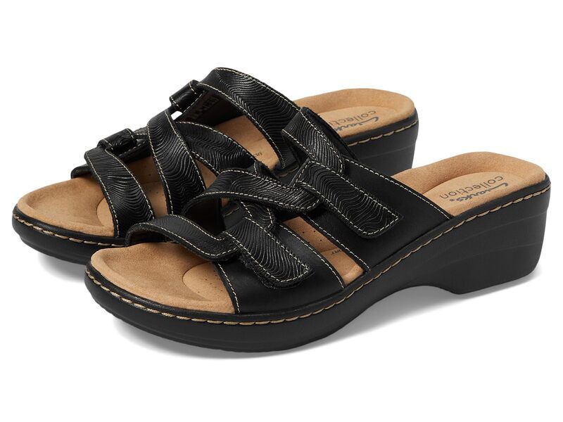 クラークス レディース シューズ ヒール Clarks Merliah Karli Black Leather ブラック