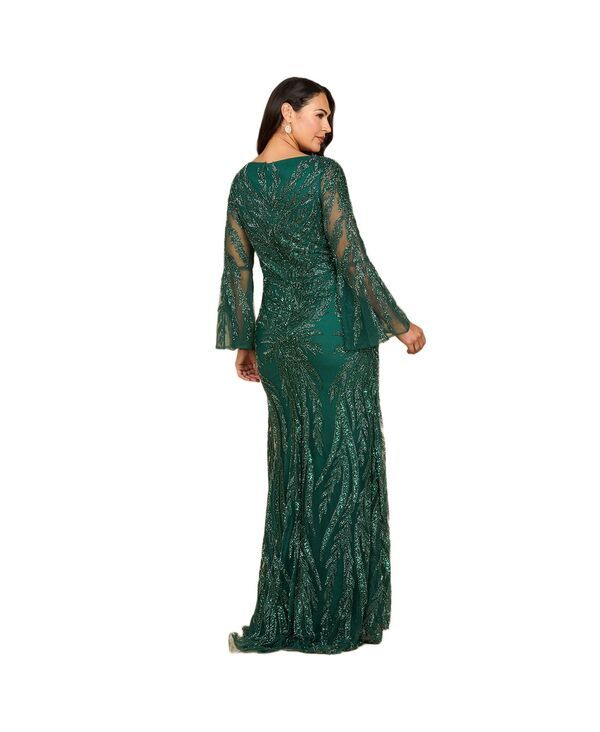 ララ レディース トップス ワンピース ハイネック Lara Womens High Neck Beadedress with Bell Sleeves Dark green グリーン ララ レディース トップス ワンピース ハイネック Lara Womens High Neck Beadedress with Bell Sleeves Dark green グリーン