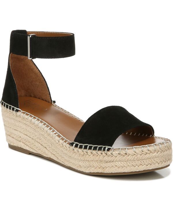 フランコサルト レディース シューズ サンダル Franco Sarto Womens Pela Open Toespadrille Sandals Black Suede ブラック