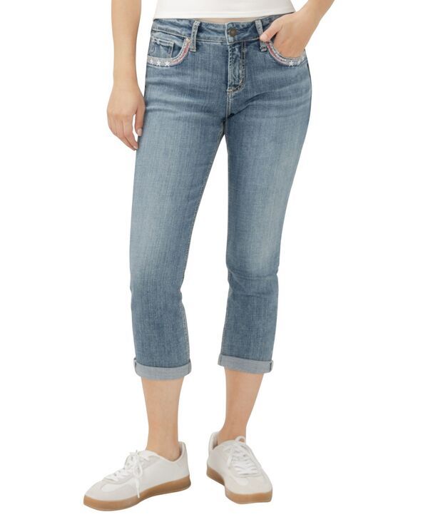 シルバー ジーンズ レディース ボトムス デニムパンツ キャップ Silver Jeans Co Womens Elyse Mid Rise Comfort Fit Capri Jeans Freed