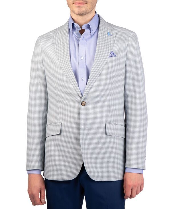 テーラーバード メンズ アウター ジャケット・ブルゾン ミニ コート Tailorbyrd Men Melange Mini Check Sport Coat Blue ブルー