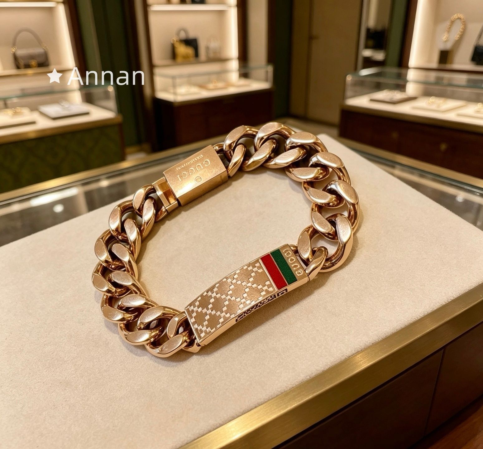 【未使用品】新品 GUCCI グッチ ブレスレット バングル リストバンド メンズ 結婚式 卒業式 清楚 イベント 入学式