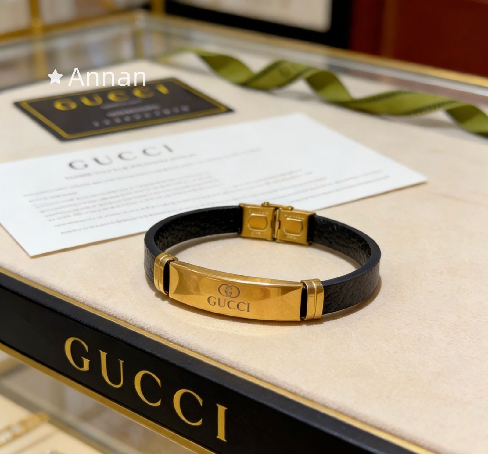 超極SSS新品 GUCCI グッチ ブレスレット バングル リストバンド メンズ 結婚式 卒業式 清楚 イベント 入学式