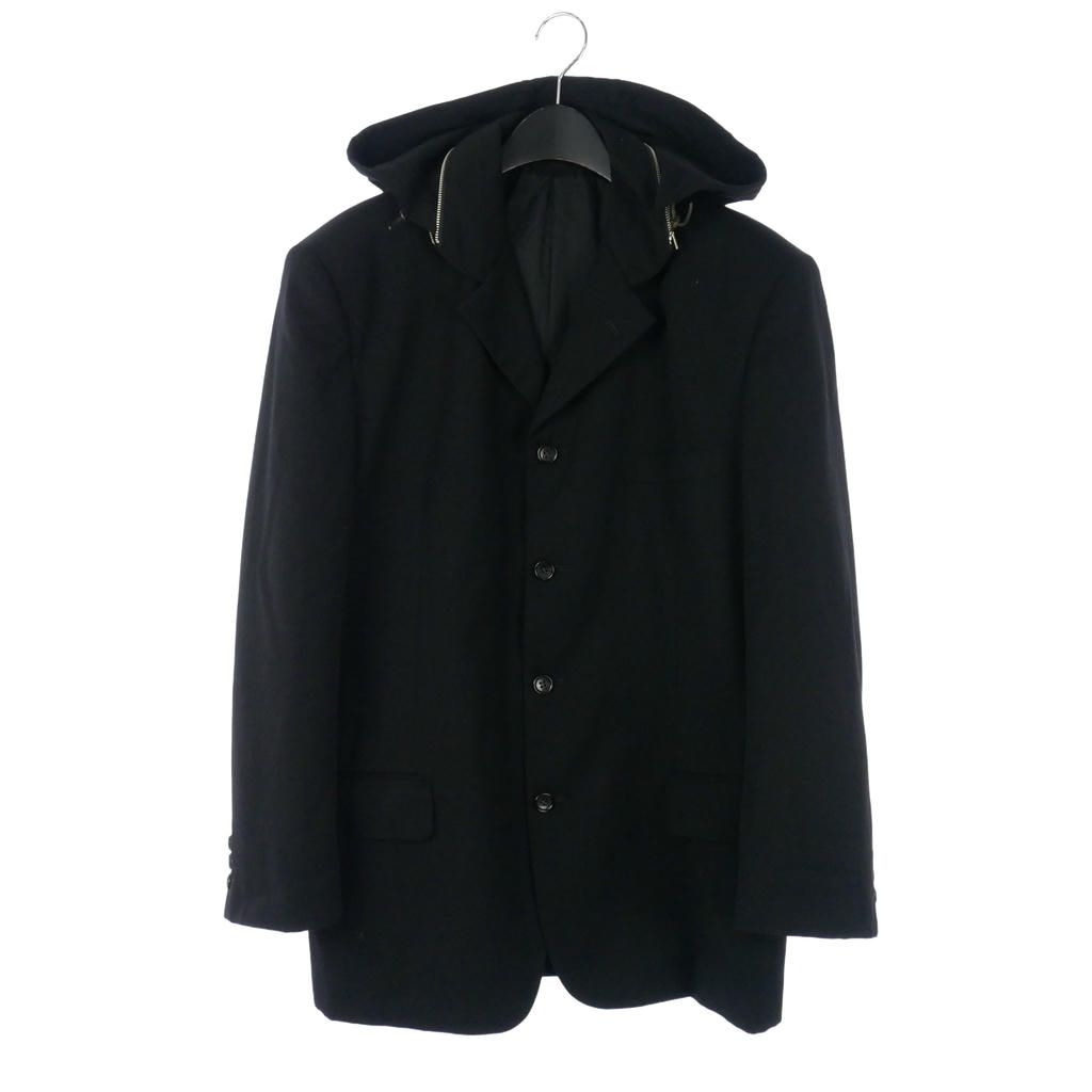 コムデギャルソンオム COMME des GARCONS HOMME 90s 田中オム 4B フーデッド テーラードジャケット ウール M 黒 ブラック HJ-08029M AD1990 21,825円