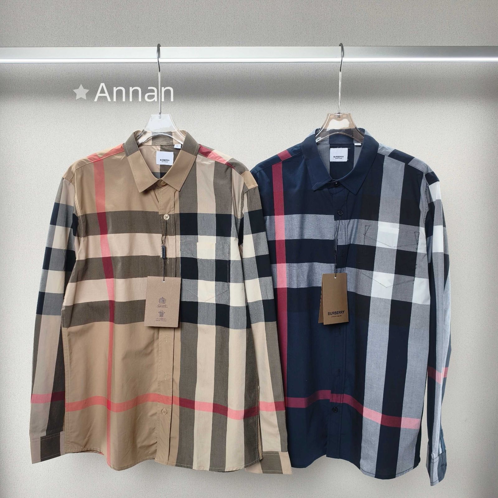 本日特価 本日限定！新品 タグ付 BURBERRY バーバリー長袖シャツ メンズ レディース ユニセックス カジュアル