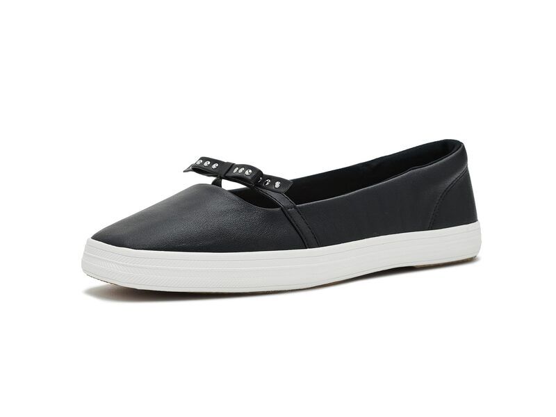 ケッズ レディース シューズ サンダル ミニ Kedsquare Toe Mini Bow Black Leather ブラック