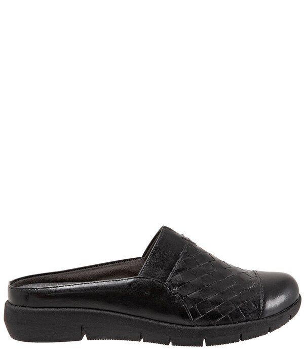 ソフトウォーク レディース シューズ サンダル レザー SoftWalk San Marcos II Woven Leather Clogs Black ブラック