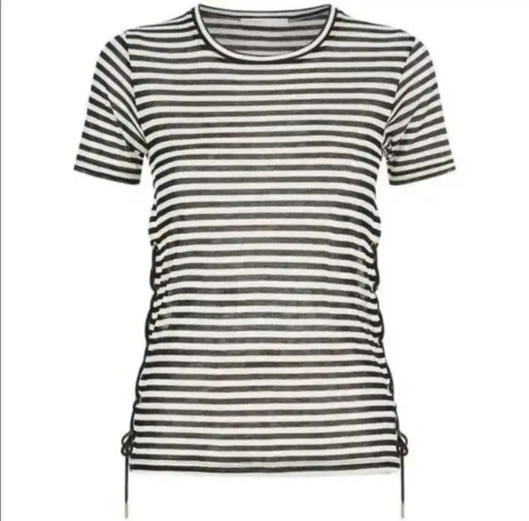 (新品) マージュ ストライプ ニット 半袖Tシャツ 2 サイズ