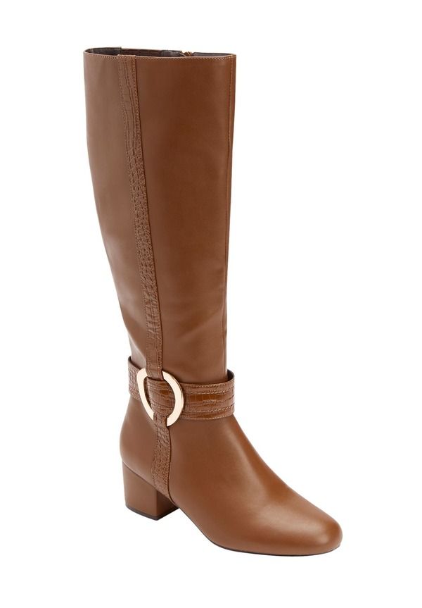 コンフォートビュー レディース シューズ ブーツ・レインブーツ Comfortview The Vale Wide Calf Boot Women MOCHA モカ