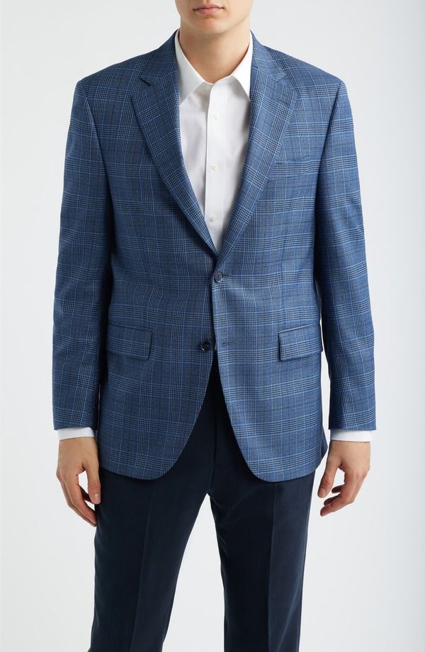 ピーター・ミラー メンズ アウター ジャケット・ブルゾン ウール コート Peter Millar Flynn Classic Fit Blue Plaid Wool Sport Coat Big R