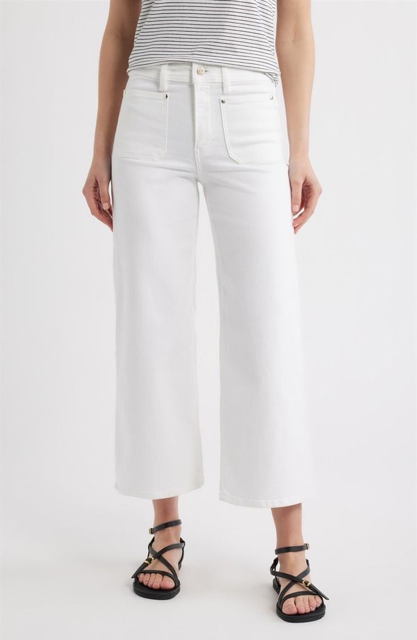 フレーム レディース ボトムス デニムパンツ ワイドレッグ ハイウエスト アンクル ジーンズ FRAME Le Slim Palazzo Patch Pocket High Waist Ankle W