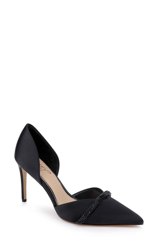 ジュウェルダグレイミシュカ レディース シューズ パンプス Jewel Badgley Mischka Zoey dOrsay Pump BLACK SATIN ブラック