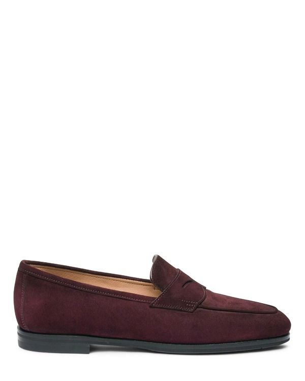 サントーニ レディース シューズ スリッポン・ローファー スエード Santoni Suede Carla Loafer Women Red レッド