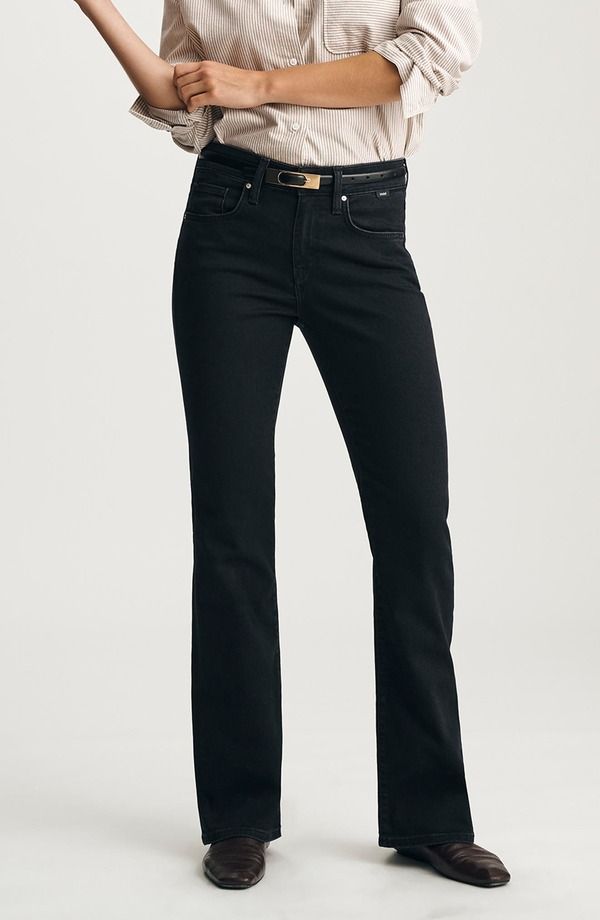 マーヴィ ジーンズ レディース ボトムス デニムパンツ ブーツカット ブーツ Mavi Jeans Vicky Mid Rise Bootcut Jeans DARK SMOKE FEATHER LU