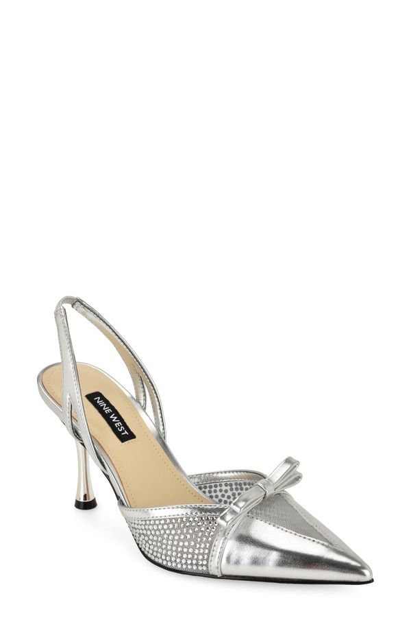 ナインウェスト レディース シューズ パンプス Nine West Padell Pointed Toe Slingback Pump SILVER シルバー