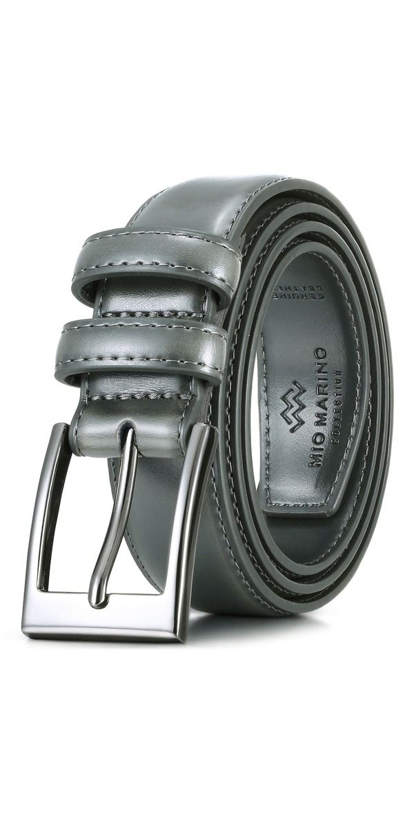 ミオマリオ メンズ アクセサリー ベルト レザー Mio Marino Dualoop Leather Dress Belt Charcoal チャコール