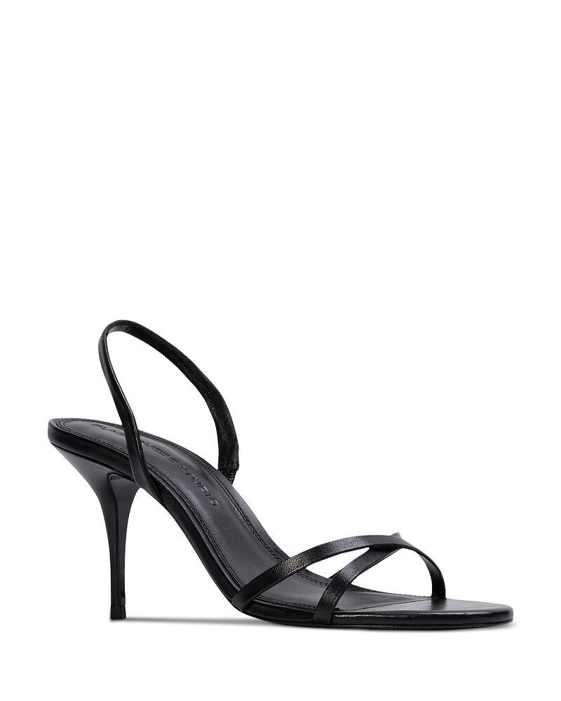 ブラックスエードスタジオ レディース シューズ サンダル Black Suede Studio Womenslingback Strappy Sandals Black Leather ブラック