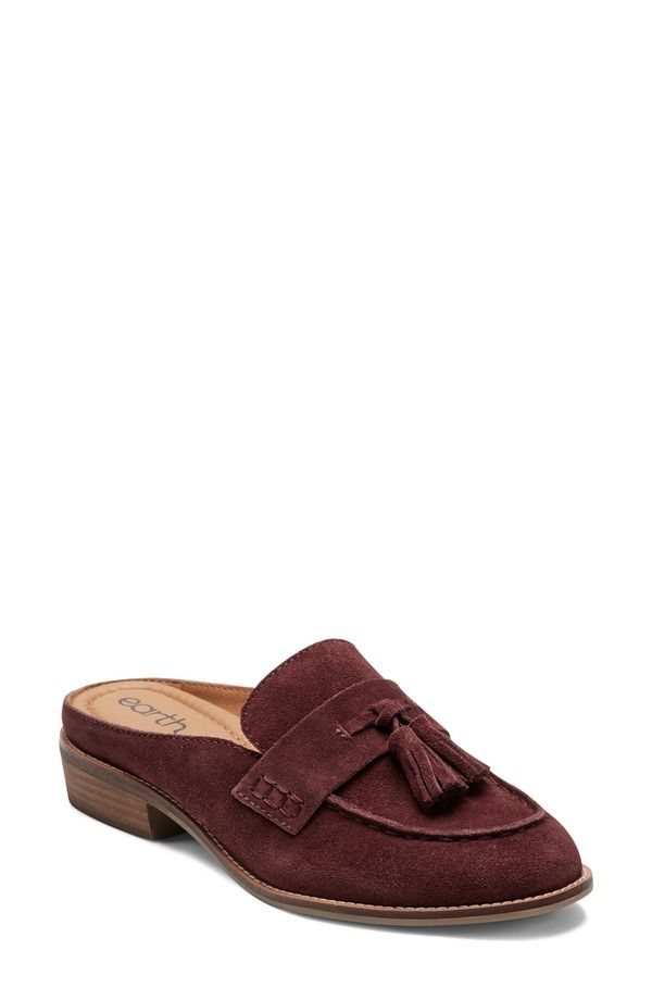 アース レディース シューズ ヒール Earth Everettassle Mule Women DARK RED レッド