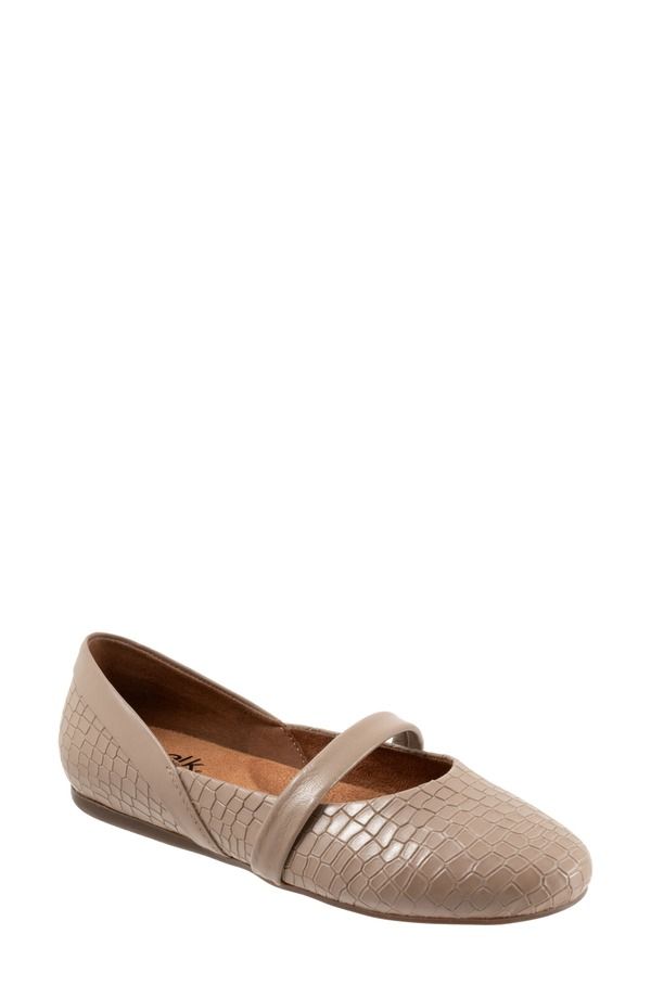 ソフトウォーク レディース シューズ パンプス SoftWalk Samara Mary Jane Flat Women TAUPE CROCO トープ