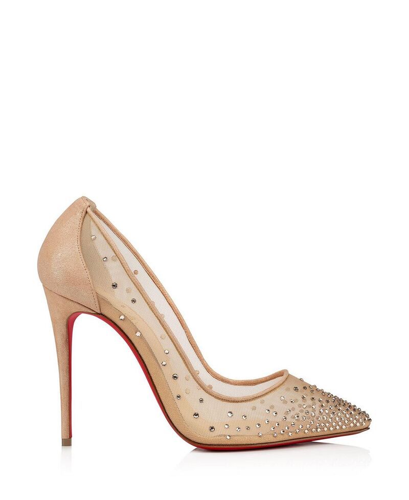 クリスチャン・ルブタン レディース シューズ パンプス Christian Louboutin Womens Folliestrass 100mm Pumps Beige ベージュ
