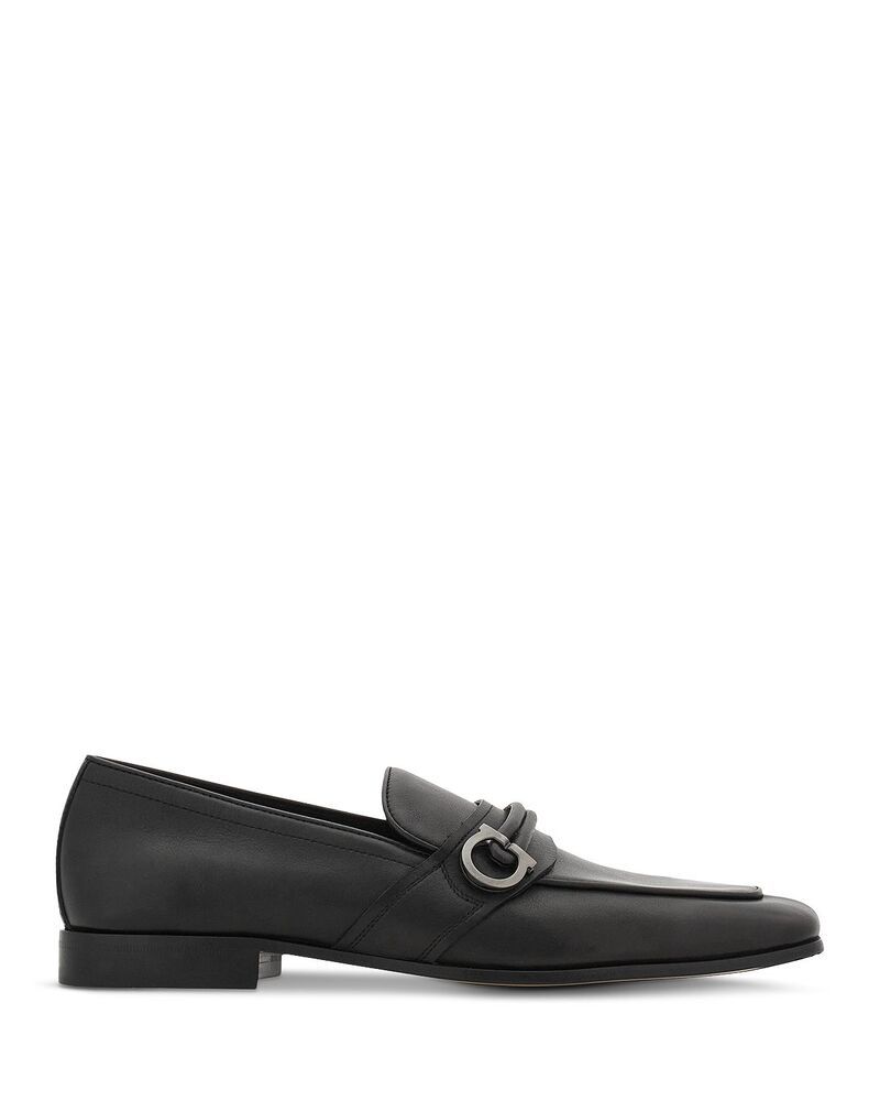 フェラガモ メンズ シューズ スリッポン・ローファー FERRAGAMO Mens Gancini Ornament Moccasin Loafers Nero