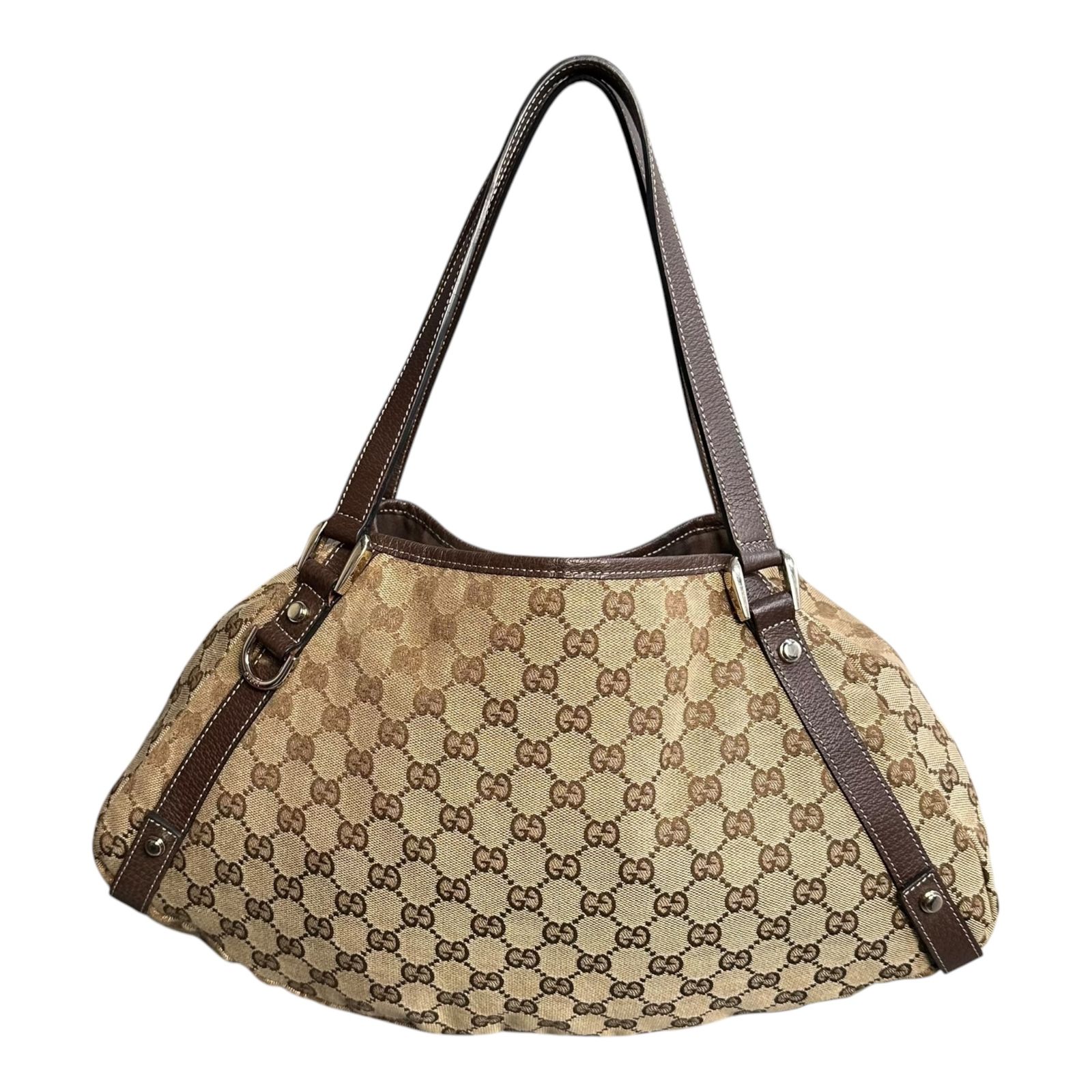 GUCCI(グッチ) GG Canvas Abbey Tote Bag GGキャンバス アビー トートバッグ 130736 ベージュ×ブラウン 39,325円