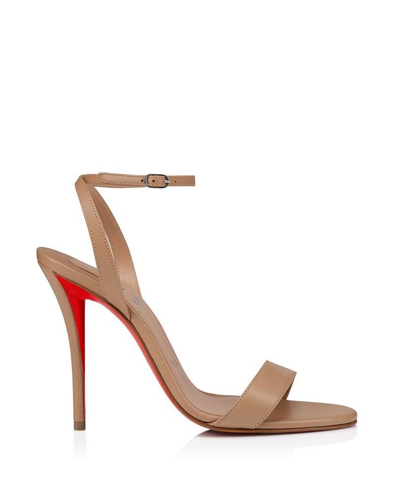 クリスチャン・ルブタン レディース シューズ サンダル Christian Louboutin Womens Miss Z Sandal 100mm Strappy Sandals Blush ブラッ
