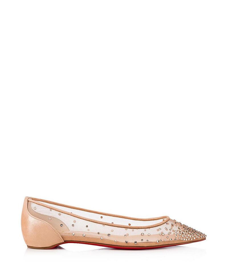 クリスチャン・ルブタン レディース シューズ パンプス Christian Louboutin Womens Folliestrass Ballerina Flats Beige ベージュ 189,900円