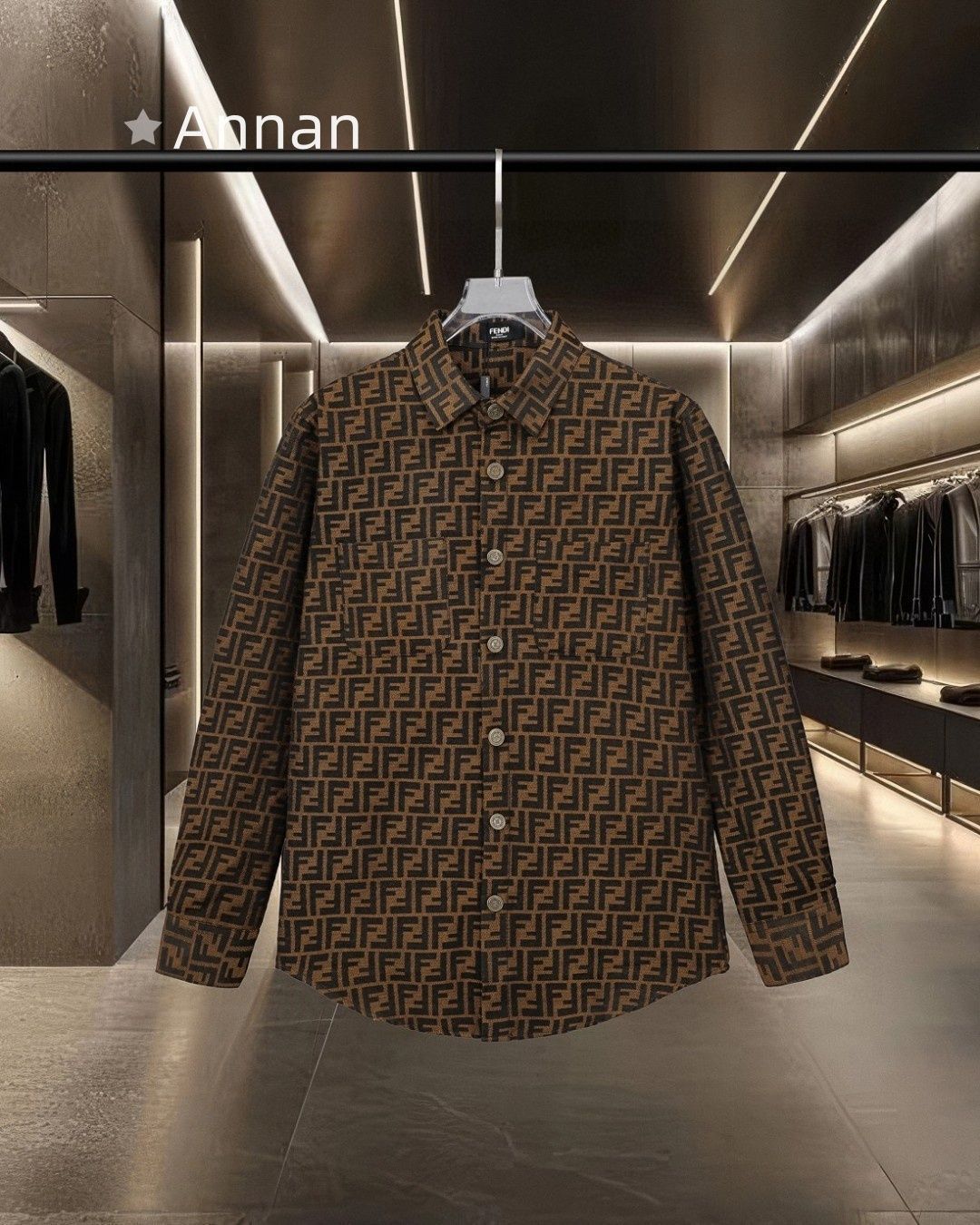美品★極美品 新品 タグ付 FENDI フェンディ 長袖シャツ メンズ レディース ユニセックス カジュアル