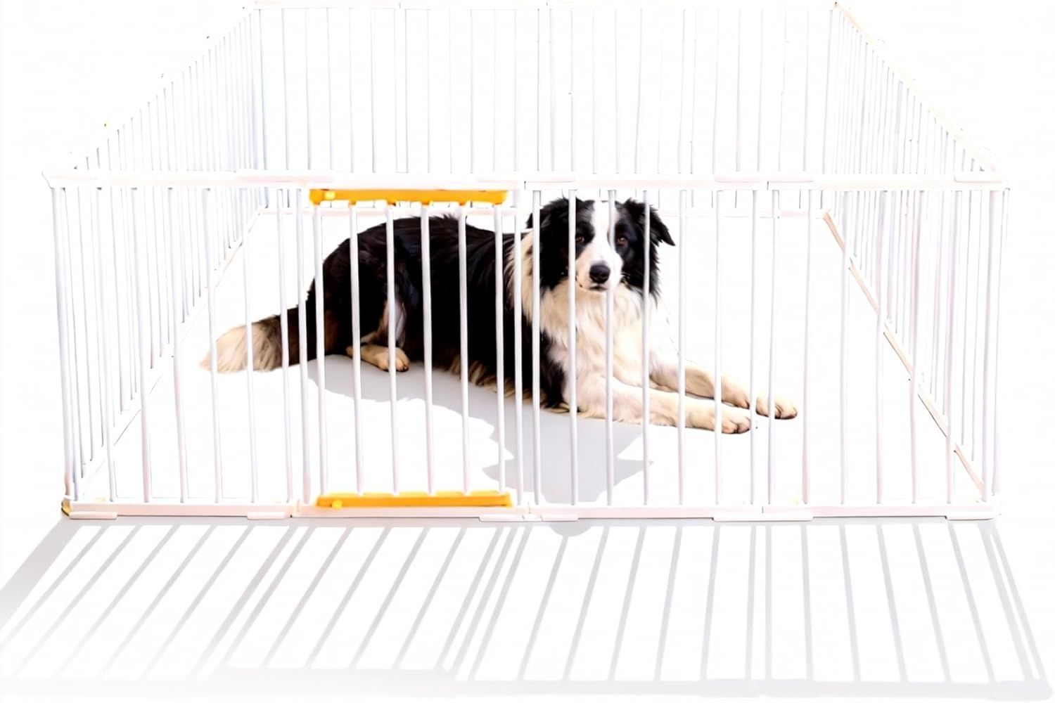 PJTL ペットサークル 犬 サークルケージ 犬ゲージ 犬ケージ DIY 12枚 14枚 16枚 接続式 簡単組み立て 工具不要 折りたたみ レイアウト自由 多頭用 (ホワイト-16枚)