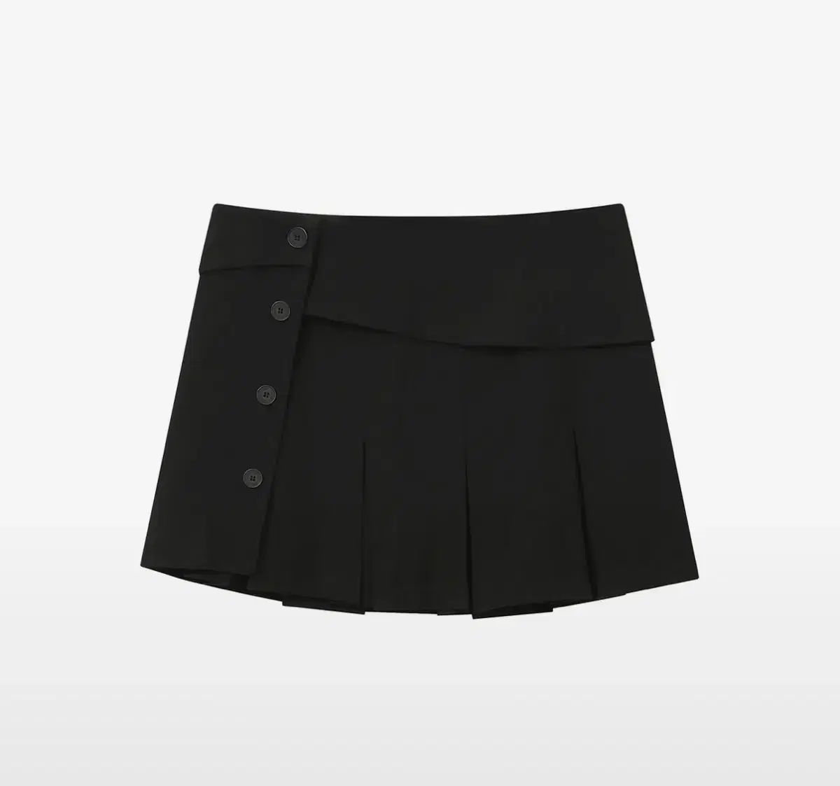 SEOUL ソウル Pleats wrap mini skirt BLACK 1
