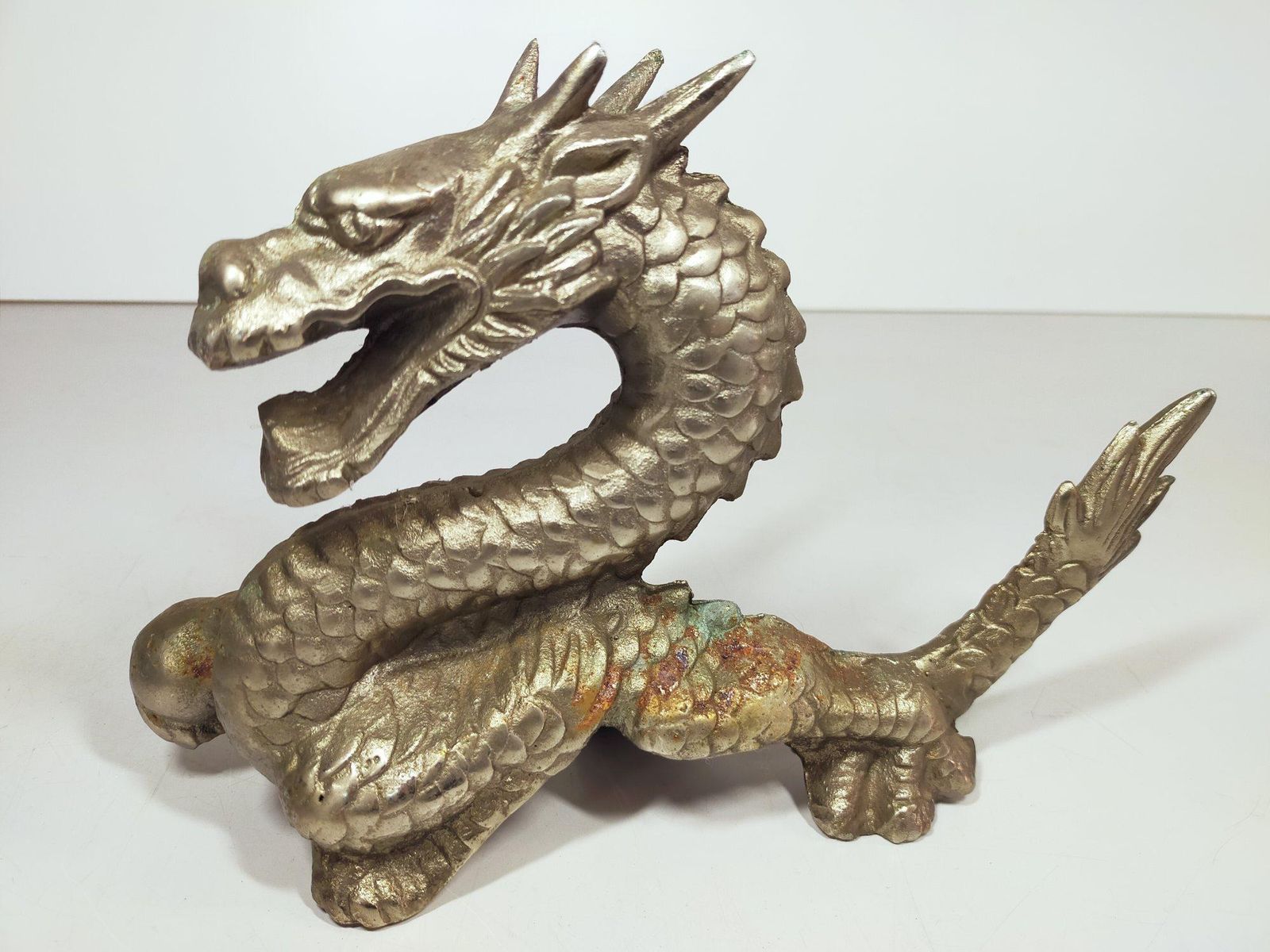 開運！風水 龍の置物 鉄製 金属製 全長約24cm 1.8kg 縁起物 A1205C06
