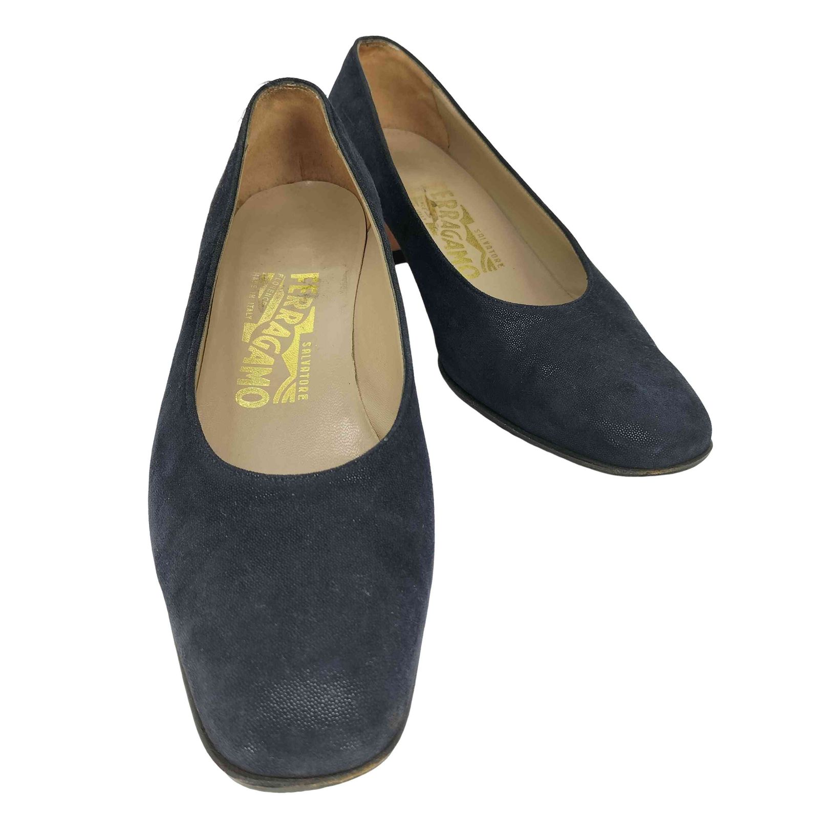 Salvatore Ferragamo Salvatore Ferragamo suede chunky heel pumps for women unmarked