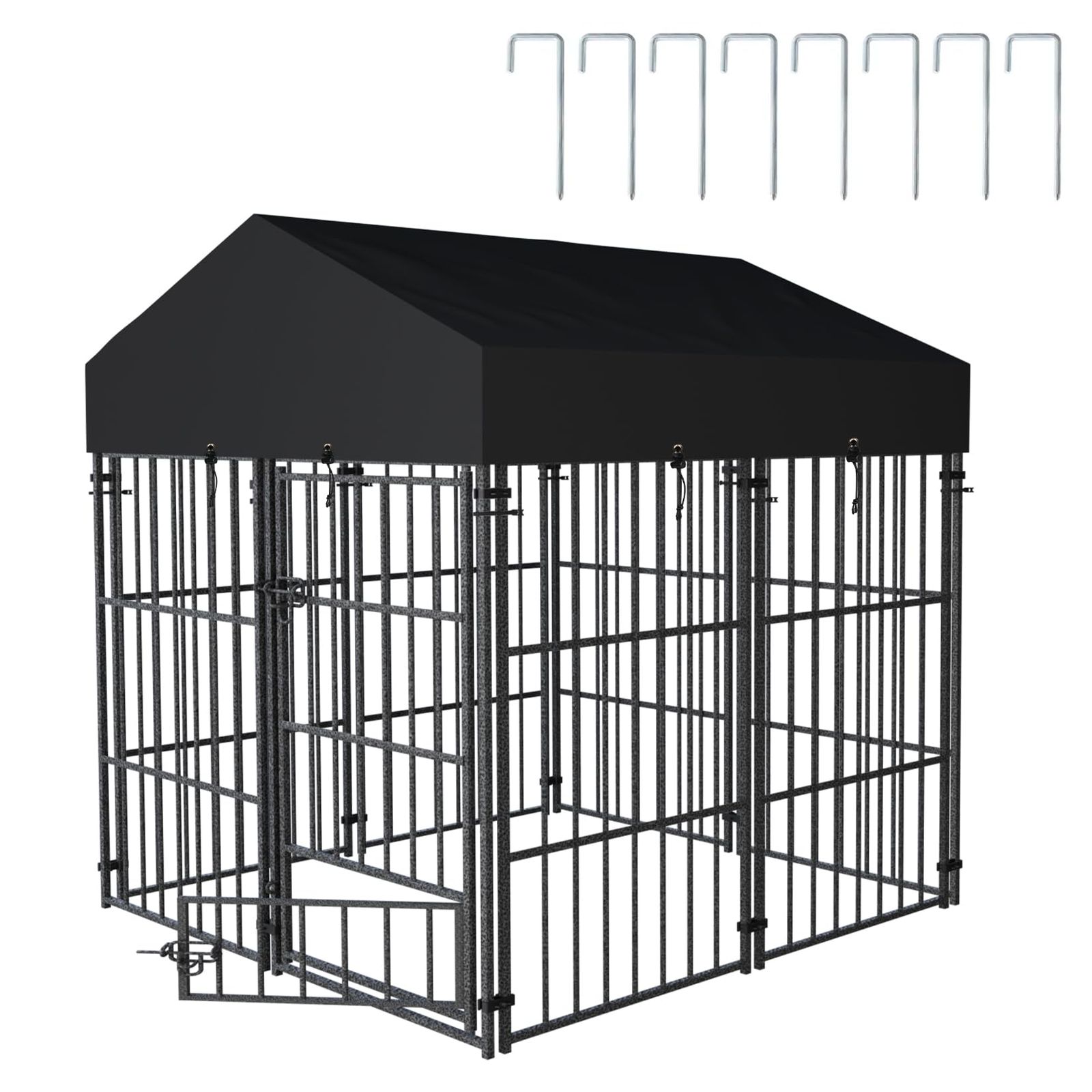 BingoPaw 鶏小屋 屋外 雨よけ 扉付き 犬小屋 大型犬ケージ 大きい テント 屋根付き 日よけ 室内 ドッグハウス サークル 中型犬 小型犬 頑丈 ペットハウス 物置小屋 Lサイズ