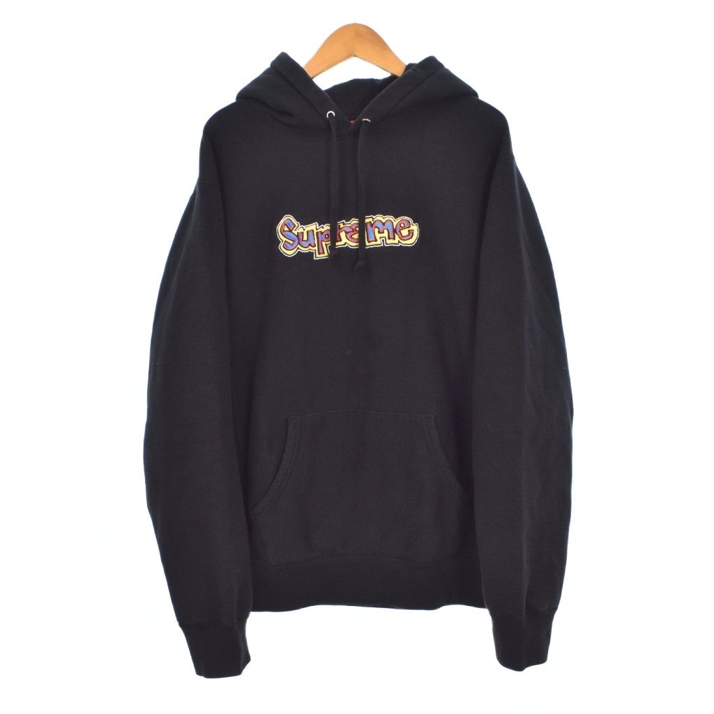 シュプリーム SUPREME 18SS Gonz Logo Hooded Sweatshirt ゴンズ ロゴ プルオーバー パーカー フーディー M 黒 ブラック