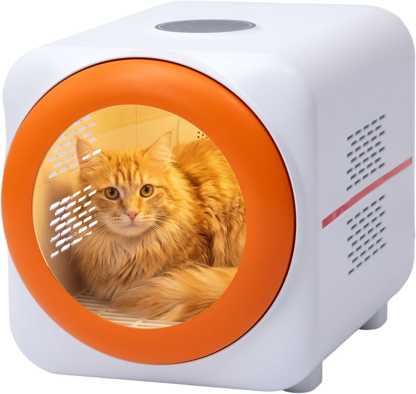 Shinyever ペットドライルーム 小型犬猫用 62L 自動速乾 静音 マイナスイオン 強化ガラス製