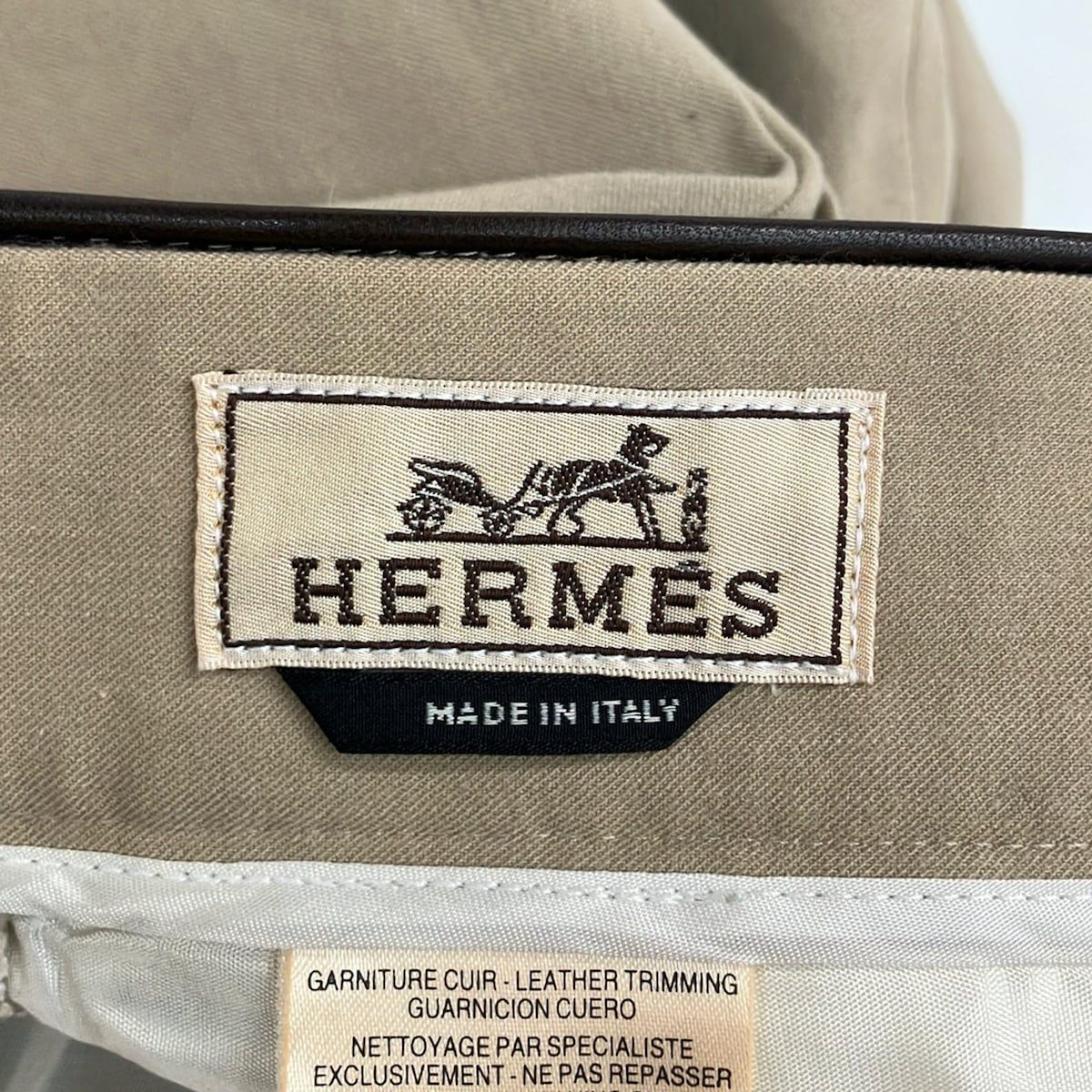 HERMES(エルメス) パンツ サイズ48 L メンズ美品 - ベージュ フルレングス HERMES(エルメス) パンツ サイズ48 L メンズ美品 - ベージュ フルレングス