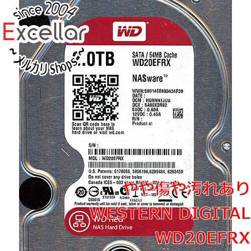 [bn:5] Western Digital製HDD　WD20EFRX　2TB SATA600　8000～9000時間以内