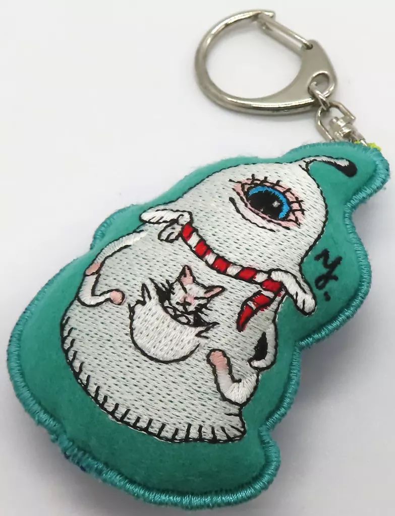 中古】キーホルダー ひとつめちゃん(グリーン) 刺繍キーホルダー
