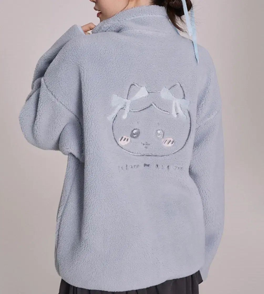 SPAO ちいかわ ハチワレ 덤블 フリース フリース ブルー M L