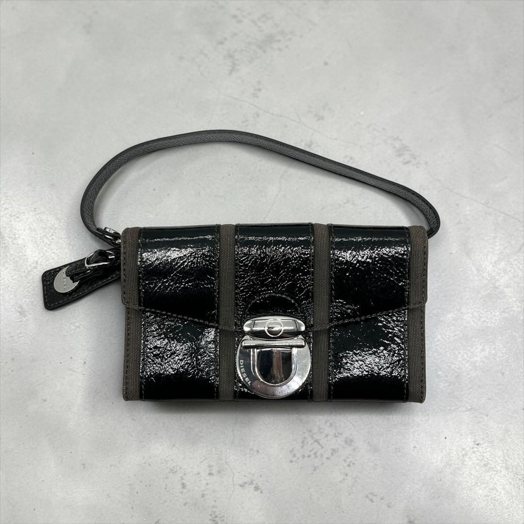 DIESEL アクセサリーポーチ パテントレザー ハンドバッグ 00s y2k