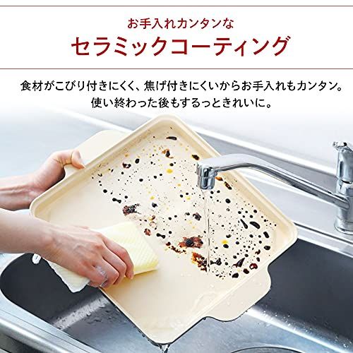 アイリスオーヤマ IH専用平面プレート 蓋つき セラミックコーティング お手入れ簡単 お手軽 IHK-T37(1400W)対応 IHKP-HP14-B ブラックJu