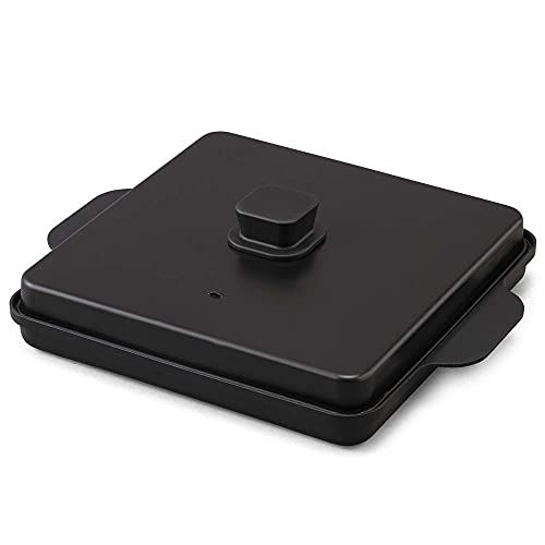 アイリスオーヤマ IH専用平面プレート 蓋つき セラミックコーティング お手入れ簡単 お手軽 IHK-T37(1400W)対応 IHKP-HP14-B ブラックJu