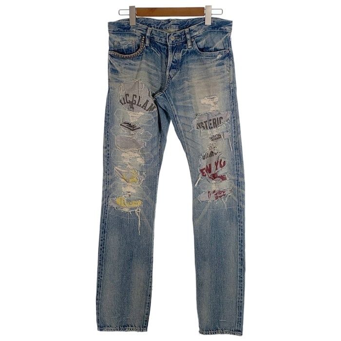 HYSTERIC GLAMOUR ヒステリックグラマー USED加工 スタッズ スキニー デニムパンツ ライトブルー 0204AP06 Size 32 10,863円