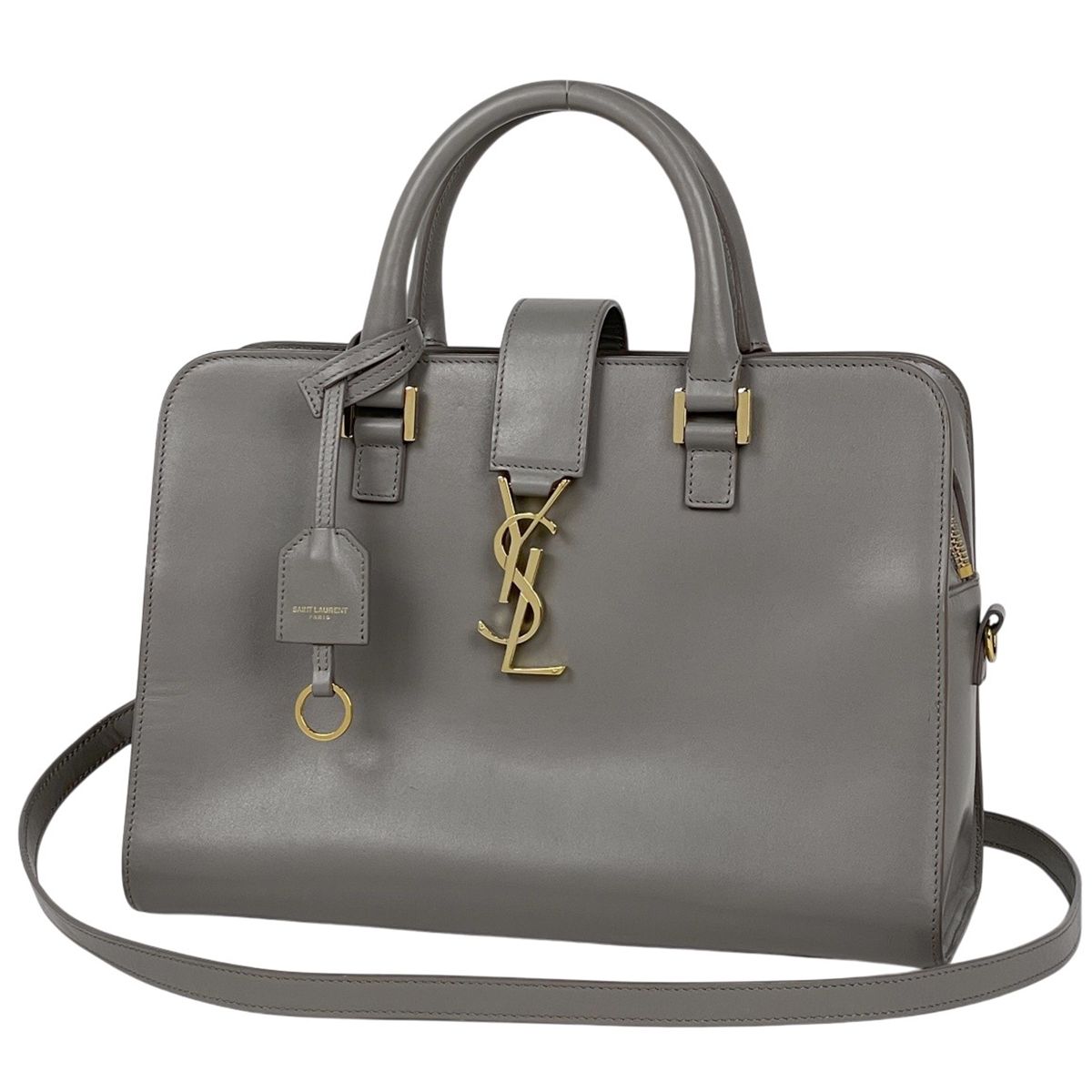 サンローランパリ SAINT LAURENT PARIS カバスバッグ スモール 2WAY ハンドバッグ レザー グレージュ 472469 レディース 【中古】