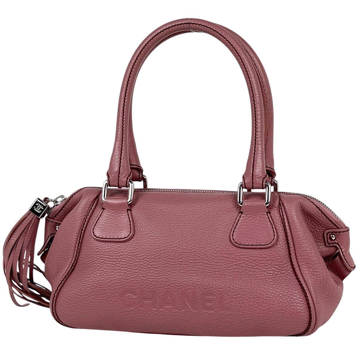 シャネル CHANEL ハンドバッグ ココマーク フリンジ レザー ピンク レディース 【中古】