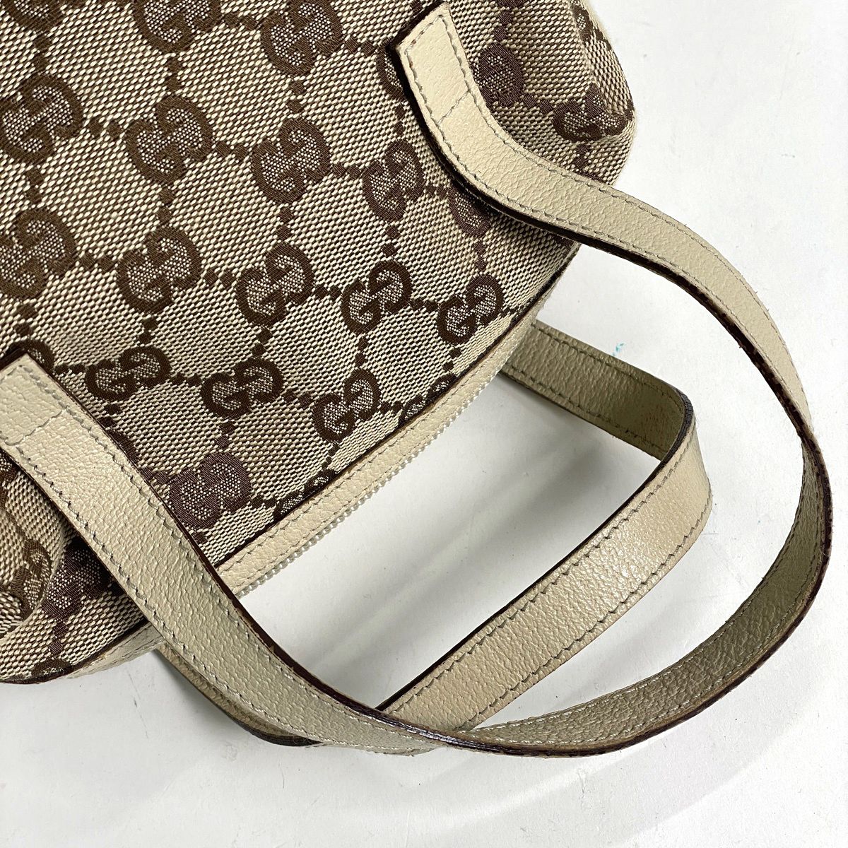 グッチ GUCCI ハンドバッグ GG柄 GGキャンバス ベージュ ホワイト 124542 レディース 【中古】